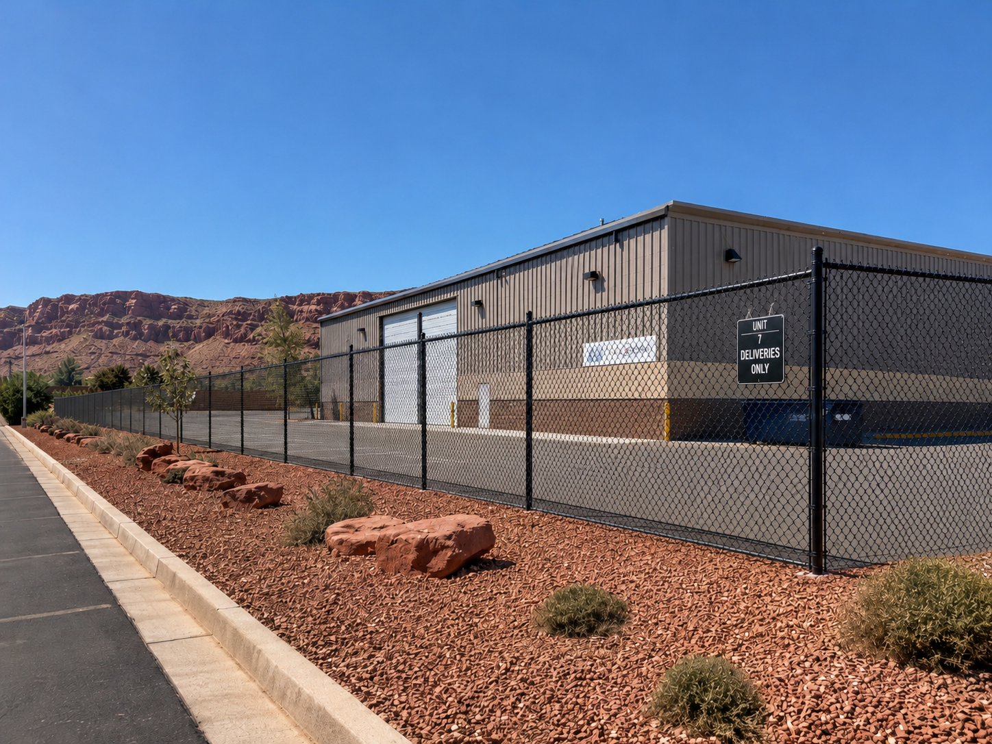 Commercial-grade security fence installation in Southern Utah — chain link perimeter fencing for business or warehouse